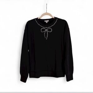 LOFT Sparkle Bow Puff Sleeve Sweatshirt | NWT​​